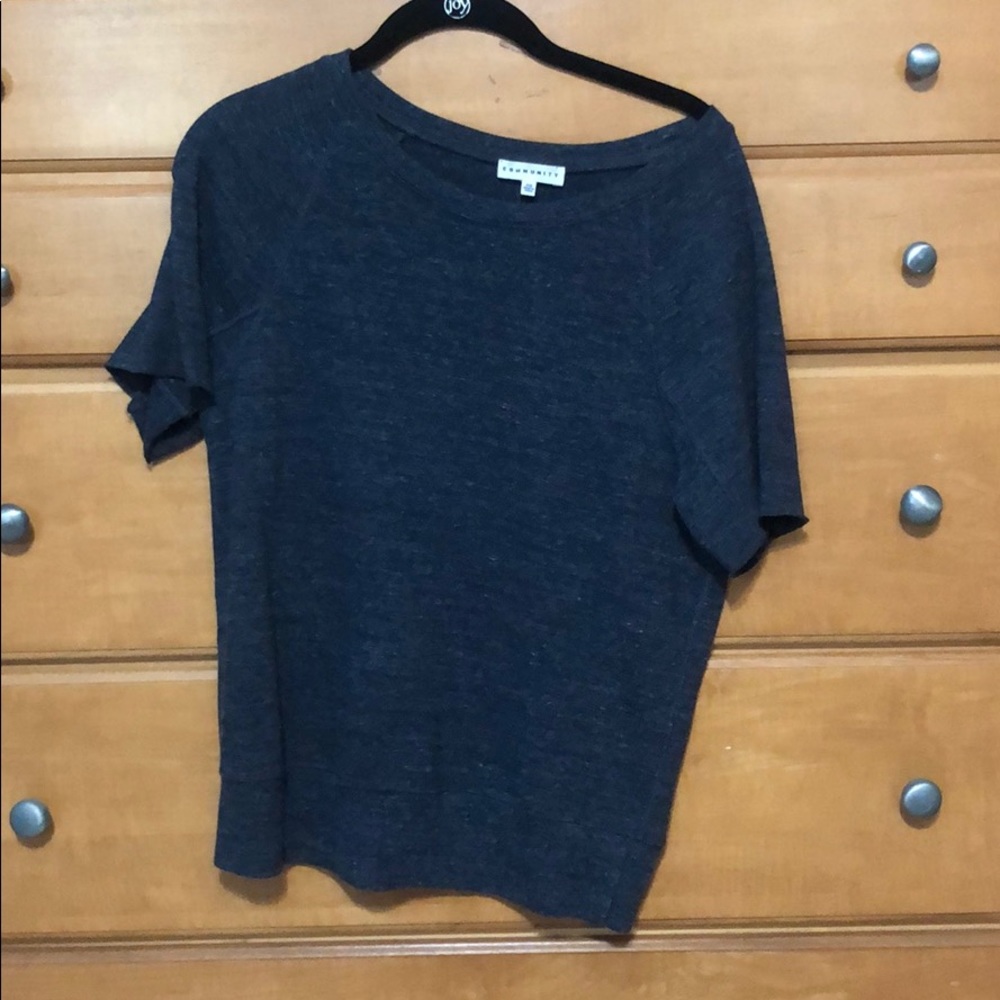 Community Navy “Sweatshirt” Tee from Aritzia